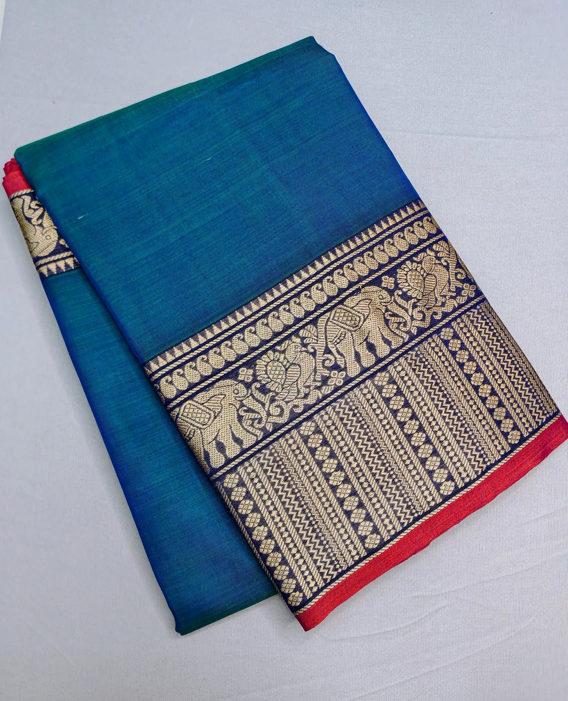 Bluish Grey Pure Cotton Premium & Elegant Saree For Women