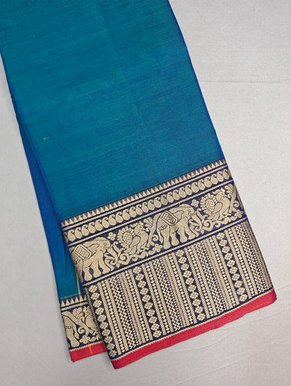 Bluish Grey Pure Cotton Premium & Elegant Saree For Women