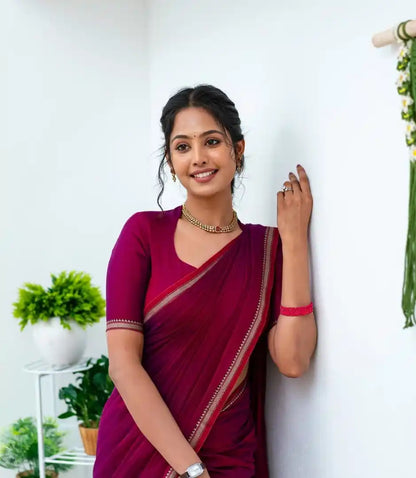 Black Pure Cotton Premium & Elegant Saree For Women