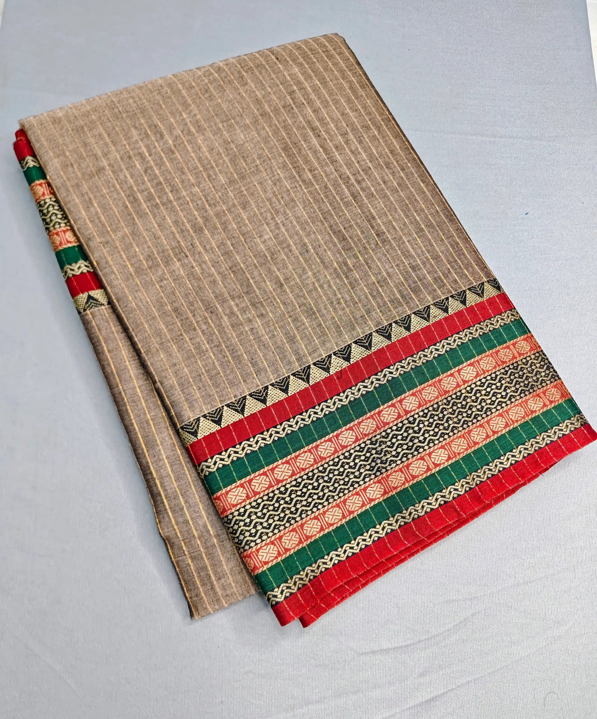 Beige Pure Cotton Premium & Elegant Saree With Running Blouse For Women