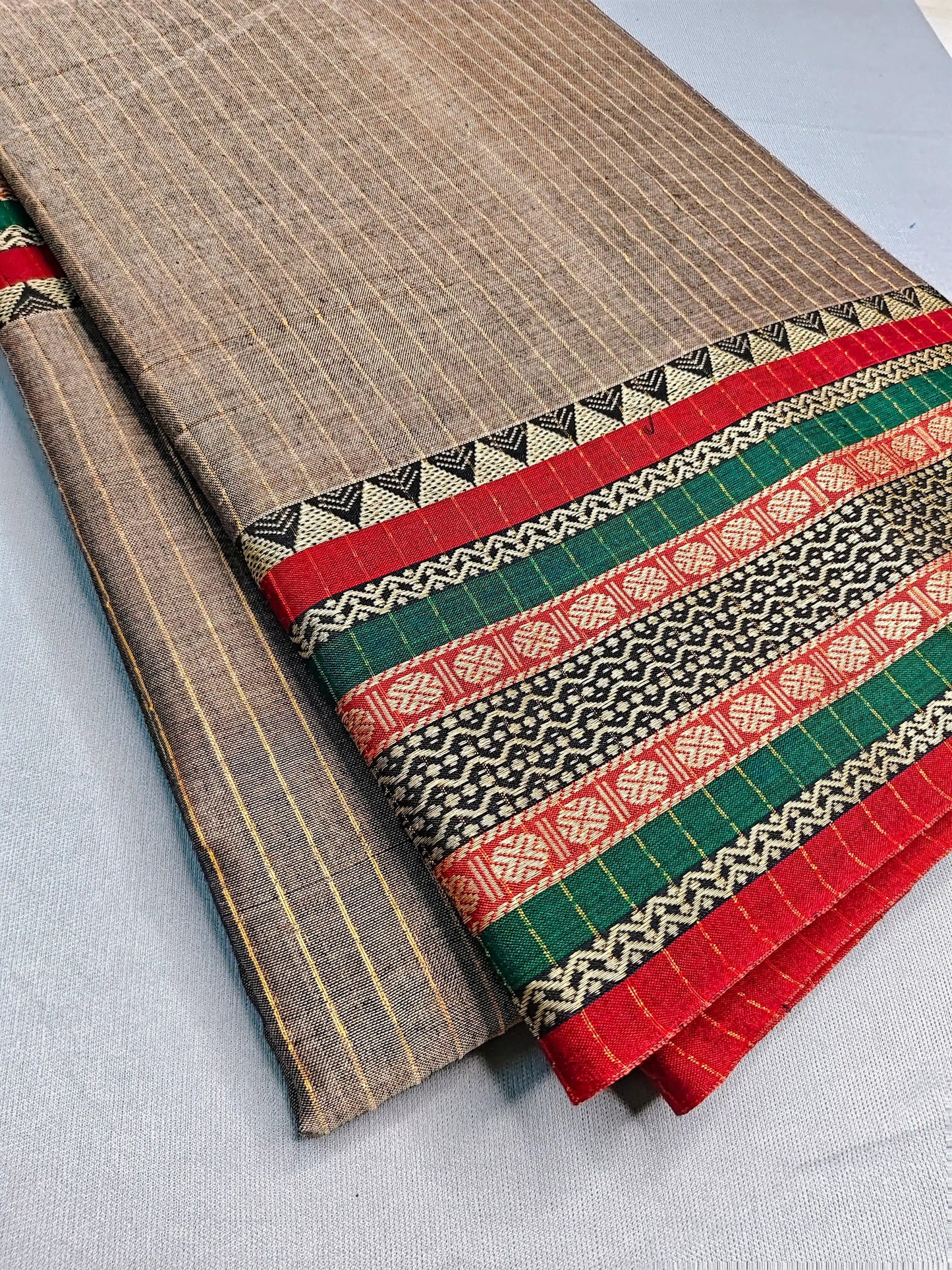 Beige Pure Cotton Premium & Elegant Saree With Running Blouse For Women