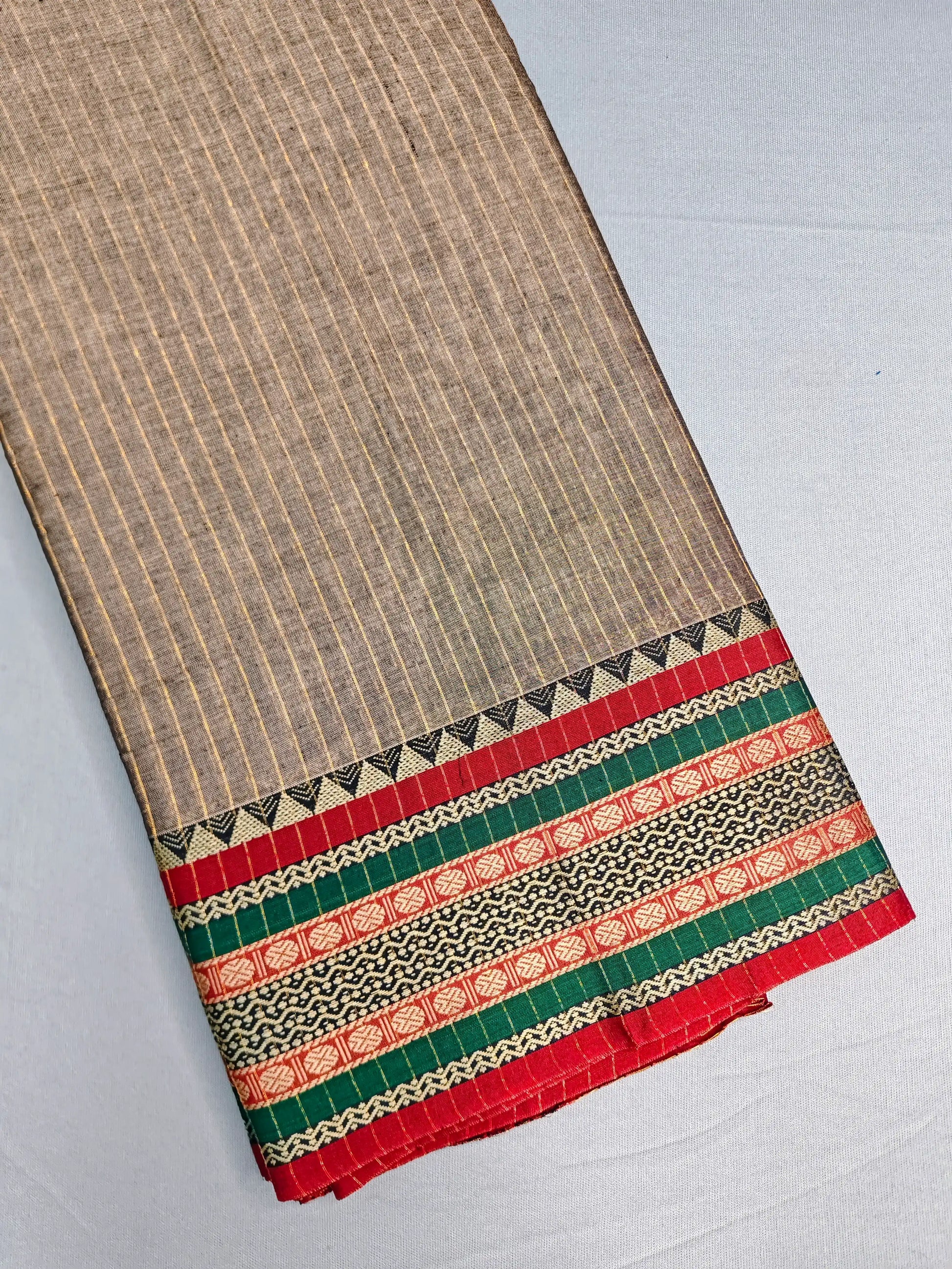 Beige Pure Cotton Premium & Elegant Saree With Running Blouse For Women