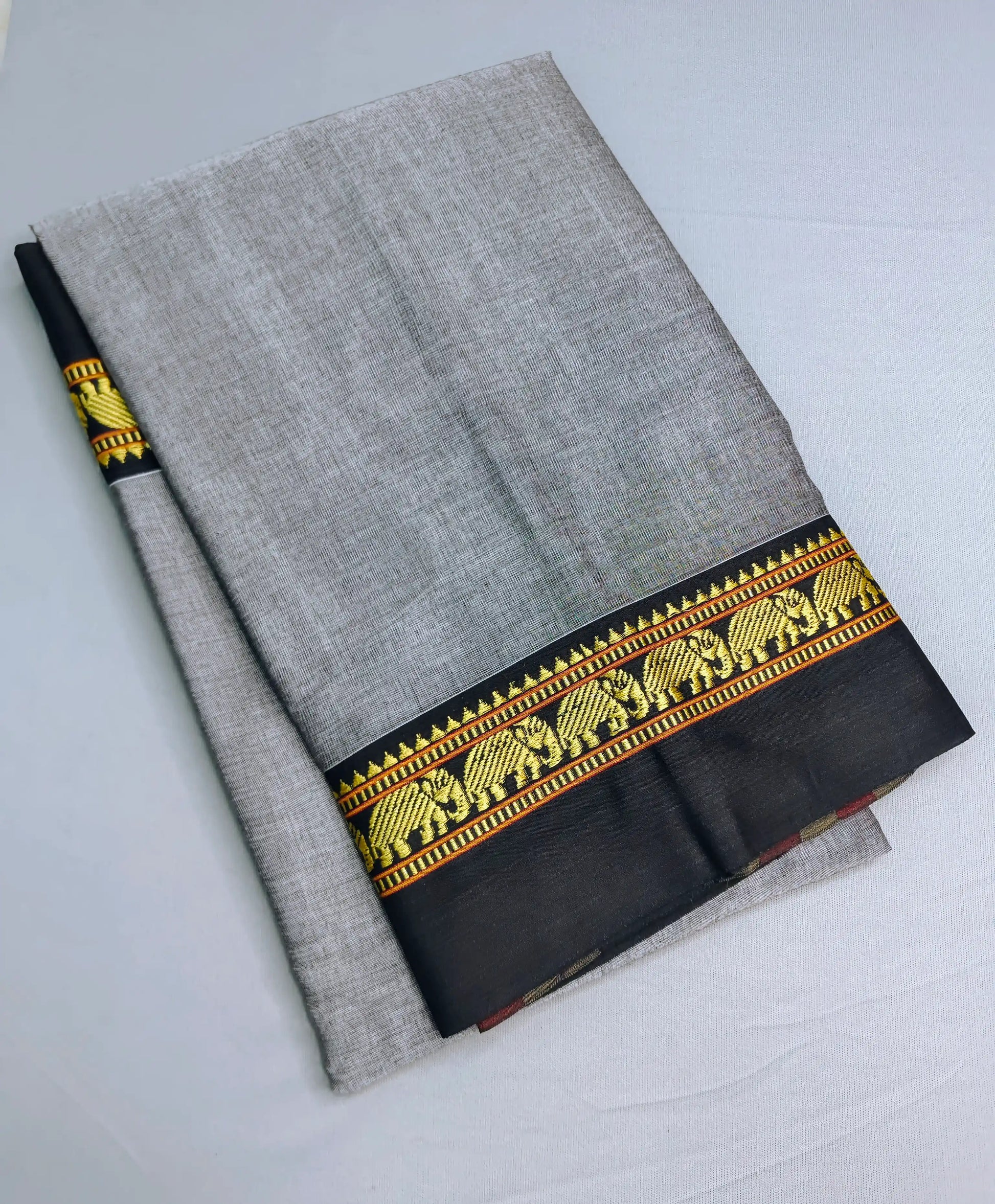 Grey Pure Cotton Premium & Elegant Saree With Running Blouse For Women