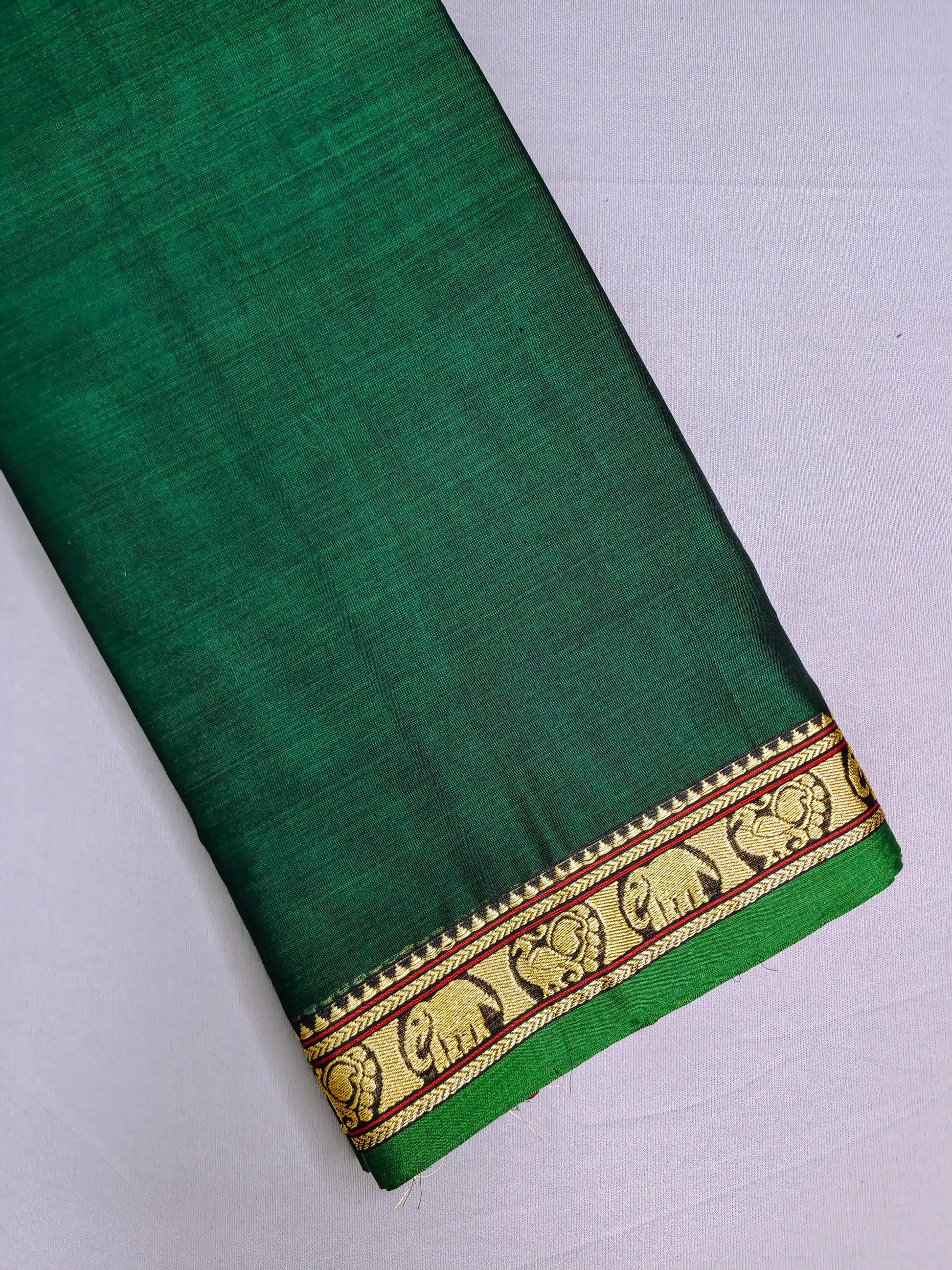 Bottle Green Pure Cotton Premium & Elegant Saree With Running Blouse For Women