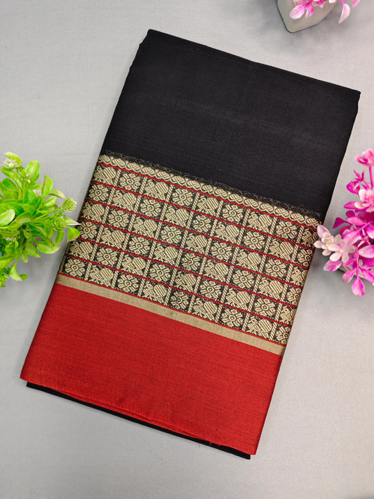 Dual Shaded Sharadha Green Pure Cotton Premium & Elegant Saree For Women