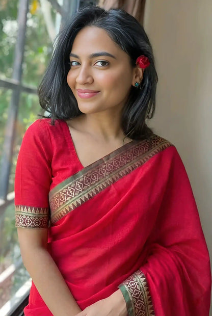 Diamond Narayan Pet Pure Cotton Saree