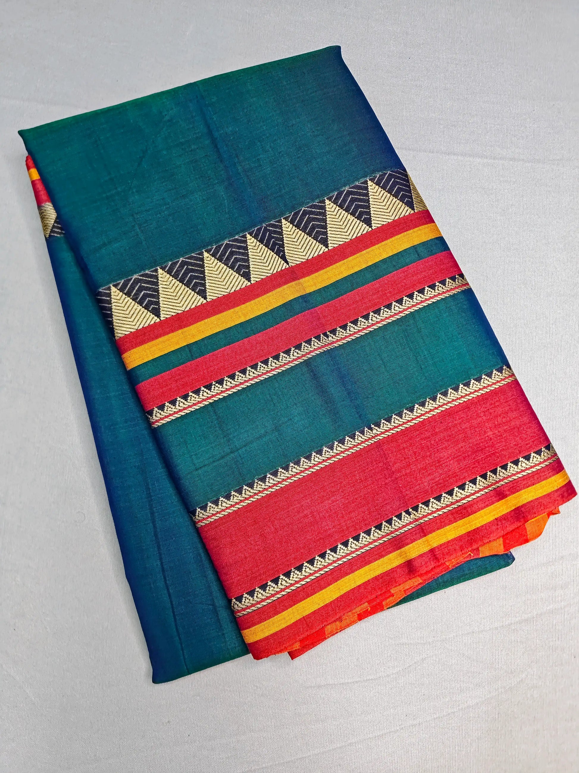 Rama Blue Pure Cotton Premium & Elegant Saree With Running Blouse For Women