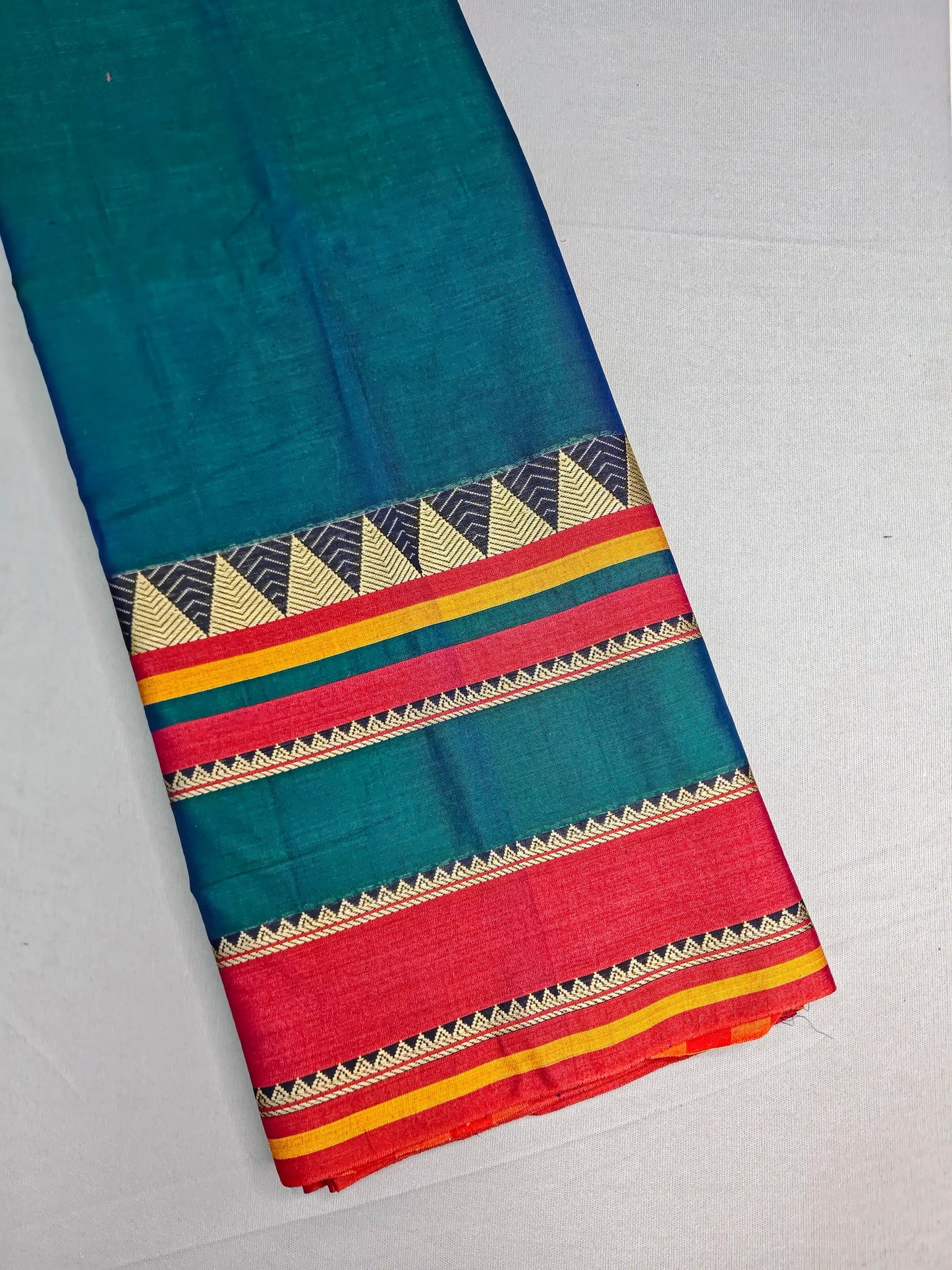 Rama Blue Pure Cotton Premium & Elegant Saree With Running Blouse For Women