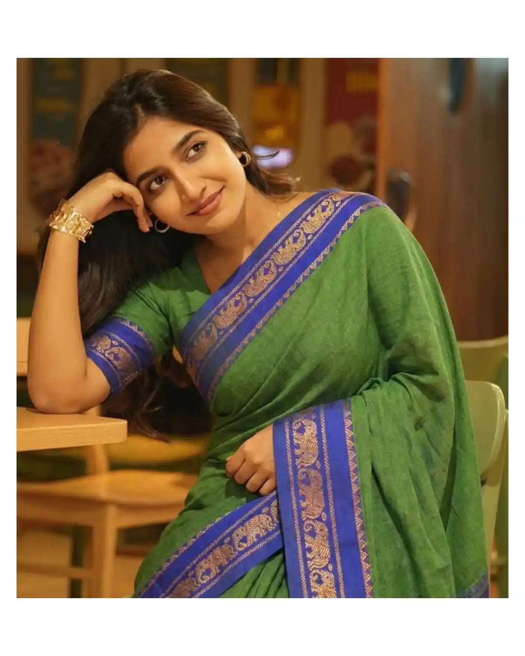 Jari Elephant Narayan Pet Pure Cotton Saree