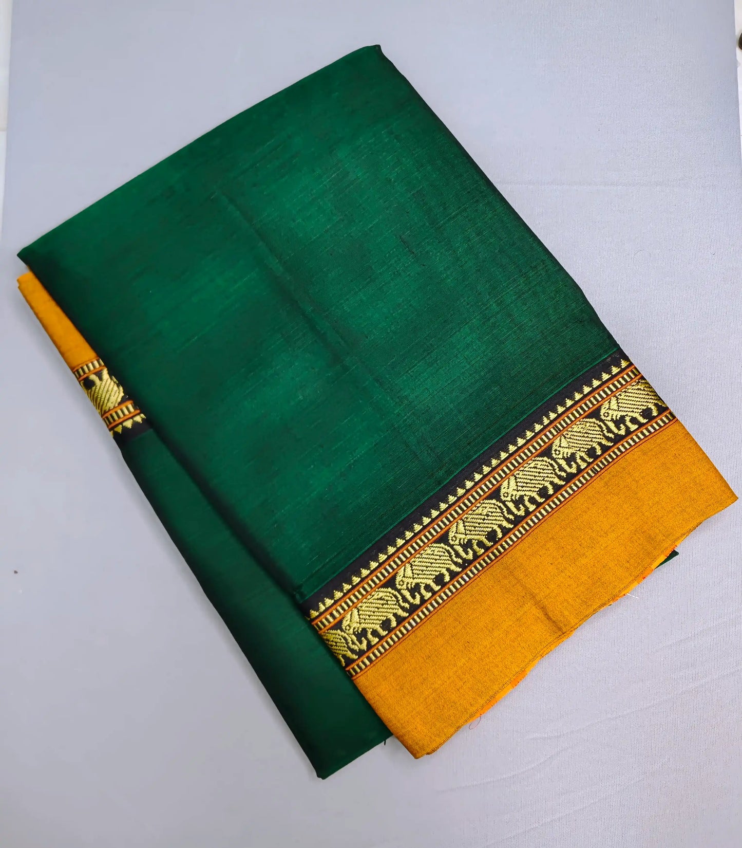 Rama Green Pure Cotton Premium & Elegant Saree For Women